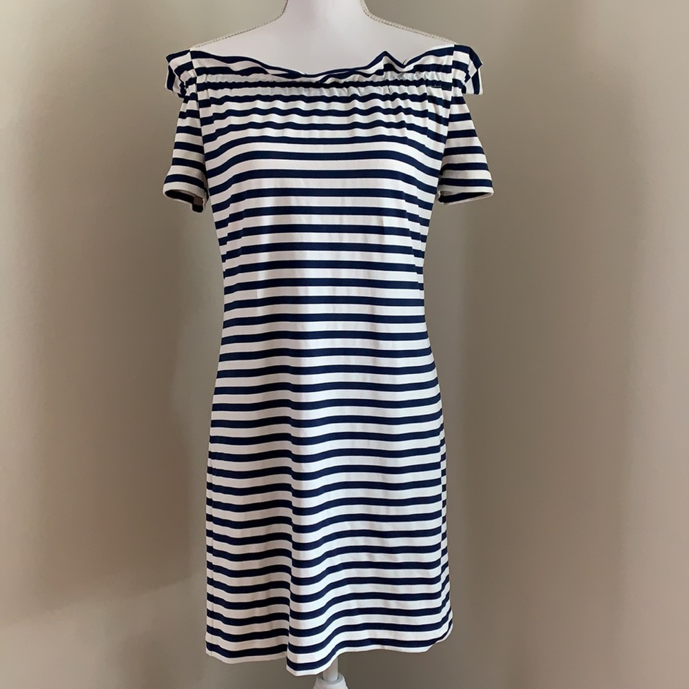 🆕 SAILOR-SAILOR Nautical Off the Shoulder Dress